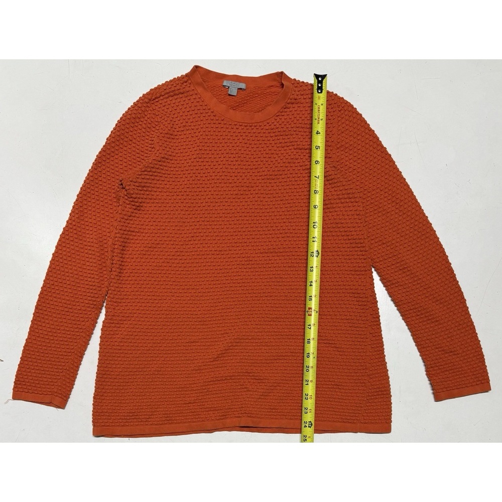 Cos Orange Knit‎ Polka Dot Textured Seater Women's Size Small Cotton Spring